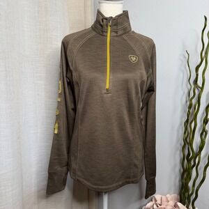 Ariat Tek Team 1/2 Zip Sweatshirt Pulloever Long Sleeve Fleece Green Women's M‎